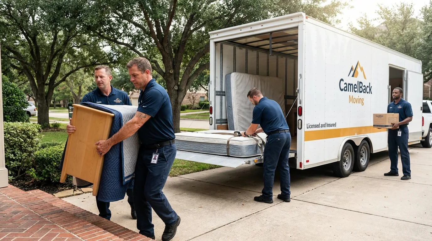 Crew loading residential truck for cross-state move from Plattsburgh, NY